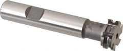 Made in USA - 1/16" Radius, 1/8" Circle Diam, 3/4" Diam x 0.26" Wide Cut, High Speed Steel Concave Radius Cutter - 3" OAL, 1/2" Shank Diam, Shank Connection, Uncoated, Form Relieved, 6 Teeth, Weldon Flat - Caliber Tooling