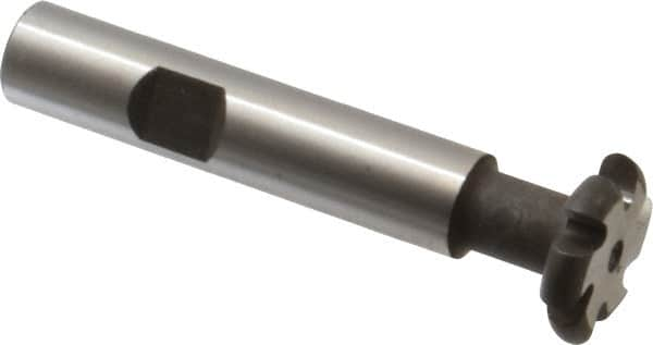 Made in USA - 3/32" Radius, 3/16" Circle Diam, 7/8" Cutter Diam, Shank Connection, Convex Radius Cutter - 1/2" Shank Diam, 3" OAL, High Speed Steel, Uncoated, Form Relieved, 6 Teeth, Weldon Flat - Caliber Tooling