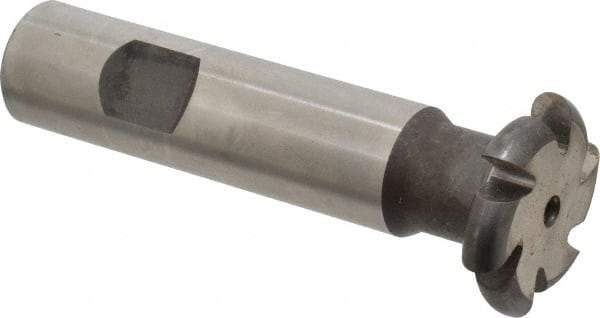 Made in USA - 1/8" Radius, 1/4" Circle Diam, 1-1/4" Cutter Diam, Shank Connection, Convex Radius Cutter - 3/4" Shank Diam, 3-1/2" OAL, High Speed Steel, Uncoated, Form Relieved, 6 Teeth, Weldon Flat - Caliber Tooling