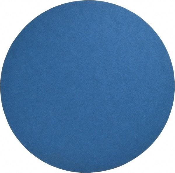 Norton - 10" Diam, 60 Grit Zirconia Alumina Adhesive PSA Disc - Coarse Grade, Blue, Y Weighted Backing, Flexible - Caliber Tooling