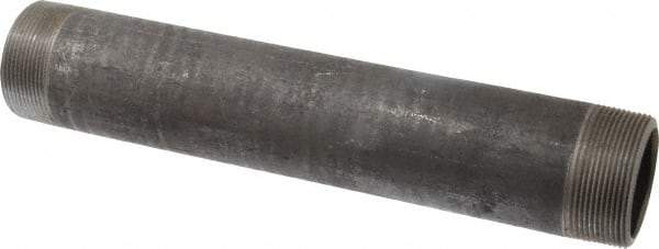 Made in USA - Schedule 80, 2" Diam x 12" Long Black Pipe Nipple - Threaded - Caliber Tooling