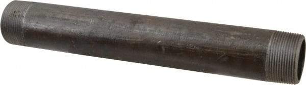 Made in USA - Schedule 80, 1-1/2" Diam x 12" Long Black Pipe Nipple - Threaded - Caliber Tooling