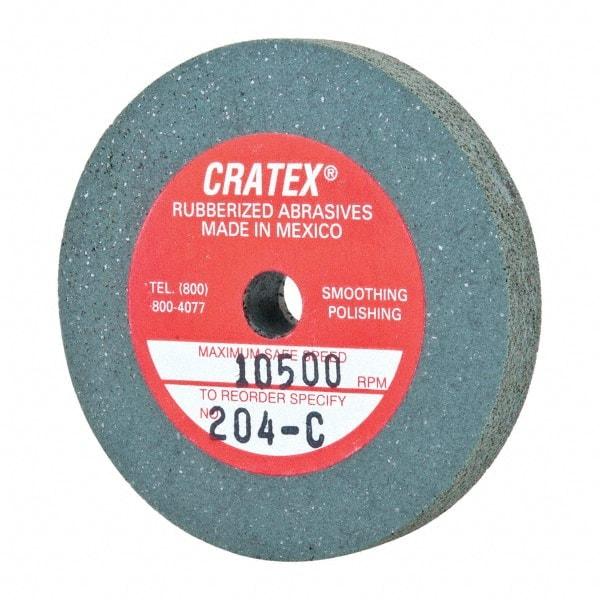 Cratex - 2" Diam x 1/4" Hole x 1/4" Thick, Surface Grinding Wheel - Silicon Carbide, Coarse Grade, 10,500 Max RPM, Rubber Bond, No Recess - Caliber Tooling