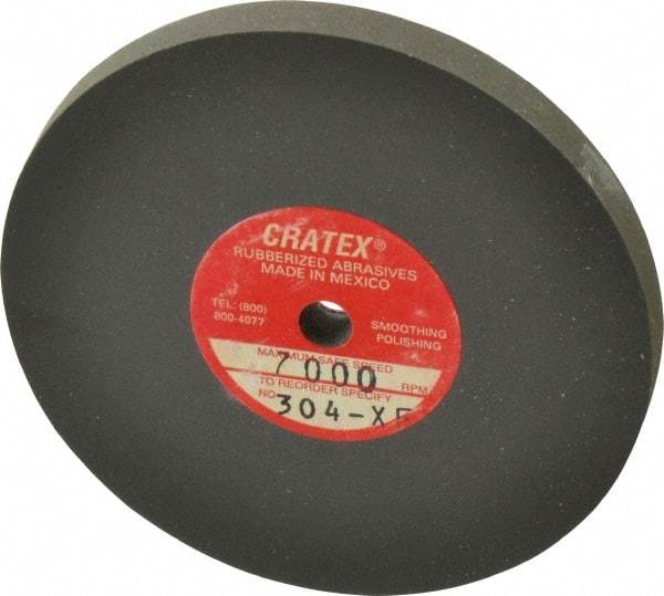 Cratex - 3" Diam x 1/4" Hole x 1/4" Thick, Surface Grinding Wheel - Silicon Carbide, Extra Fine Grade, 7,000 Max RPM, Rubber Bond, No Recess - Caliber Tooling