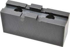 Bison - 10" Chuck Capacity, Tongue & Groove Attachment, Square Soft Lathe Chuck Jaw - 1 Jaw, Steel, 2-1/8" Btw Mount Hole Ctrs, 4-3/16" Long x 1-9/32" Wide x 2.028" High, 1/2" Groove - Caliber Tooling