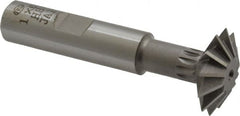 Interstate - 1° 1" Cut Diam, 5/16" Cut Width, 1/2" Shank, High Speed Steel Double-Angle Cutter - Caliber Tooling