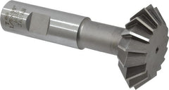 Interstate - 1-7/8° 1-7/8" Cut Diam, 5/8" Cut Width, 3/4" Shank, High Speed Steel Double-Angle Cutter - Caliber Tooling