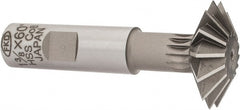 Interstate - 1-3/8° 1-3/8" Cut Diam, 7/16" Cut Width, 5/8" Shank, Cobalt Double-Angle Cutter - Caliber Tooling