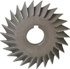 Value Collection - 4" Diam x 3/4" Width of Cut, 45° Included Angle, Arbor Connection, High Speed Steel Single Angle Cutter - Right Hand Cut, Oxide Finish - Caliber Tooling