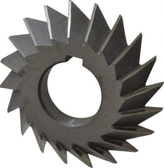 Value Collection - 2-3/4" Diam x 1/2" Width of Cut, 45° Included Angle, Arbor Connection, High Speed Steel Single Angle Cutter - Left Hand Cut, Oxide Finish - Caliber Tooling