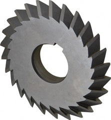 Value Collection - 4° 4" Cut Diam, 1/2" Cut Width, 1-1/4" Arbor, High Speed Steel Double-Angle Cutter - Caliber Tooling