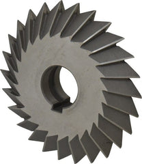 Value Collection - 5° 5" Cut Diam, 1" Cut Width, 1-1/4" Arbor, High Speed Steel Double-Angle Cutter - Caliber Tooling