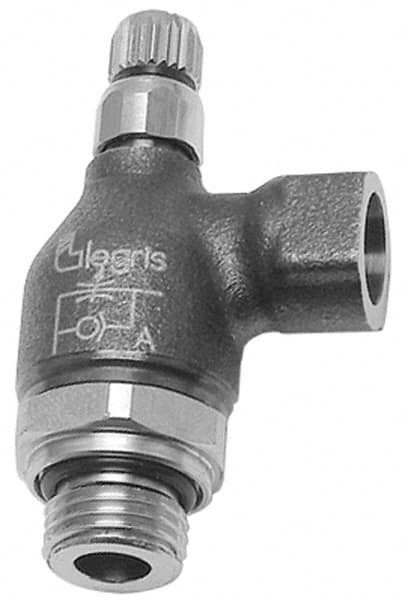 Legris - 1/4" BSPP Metal Threaded Flow Control Regulator - 0 to 145 psi, Treated Brass Material & Buna Nitrile O-Ring - Caliber Tooling