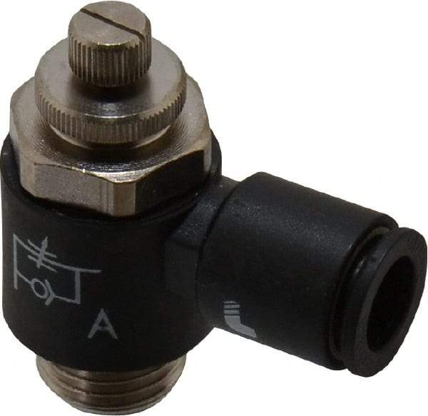 Legris - 8mm Tube OD x 1/4" BSPP Miniature Flow Control Regulator - 0 to 145 psi & Nylon Material - Caliber Tooling