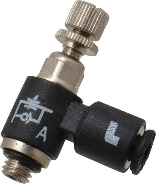 Legris - 1/8" OD x 10-32 UNF Miniature Flow Control Regulator - 0 to 145 psi & Nylon Material - Caliber Tooling