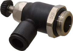 Legris - 8mm Tube OD x 3/8 Male BSPP Compact Meter Out Flow Control Valve - 14.5 to 145 psi, Nylon - Caliber Tooling