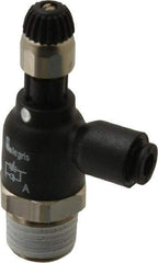 Legris - 5/32" Tube OD x 1/4 Male NPT Compact Meter Out Flow Control Valve - 14.5 to 145 psi, Nylon - Caliber Tooling