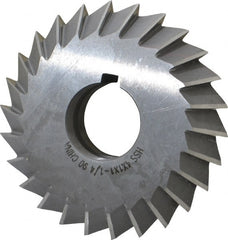 Value Collection - 4° 4" Cut Diam, 1" Cut Width, 1-1/4" Arbor, High Speed Steel Double-Angle Cutter - Caliber Tooling