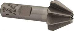 Interstate - 1" Large x 3/8" Small Diam, 11/16" Width of Cut, 60° Included Angle, High Speed Steel Face Angle Cutter - 1/2" Shank Diam, 2-13/32" Overall Length, Weldon Flat - Caliber Tooling