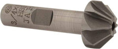 Interstate - 3/4" Large x 5/16" Small Diam, 3/8" Width of Cut, 90° Included Angle, High Speed Steel Face Angle Cutter - 3/8" Shank Diam, 1-15/16" Overall Length, Weldon Flat - Caliber Tooling