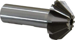 Interstate - 1-1/4" Large x 1/2" Small Diam, 17/32" Width of Cut, 90° Included Angle, High Speed Steel Face Angle Cutter - 5/8" Shank Diam, 2-13/32" Overall Length, Weldon Flat - Caliber Tooling