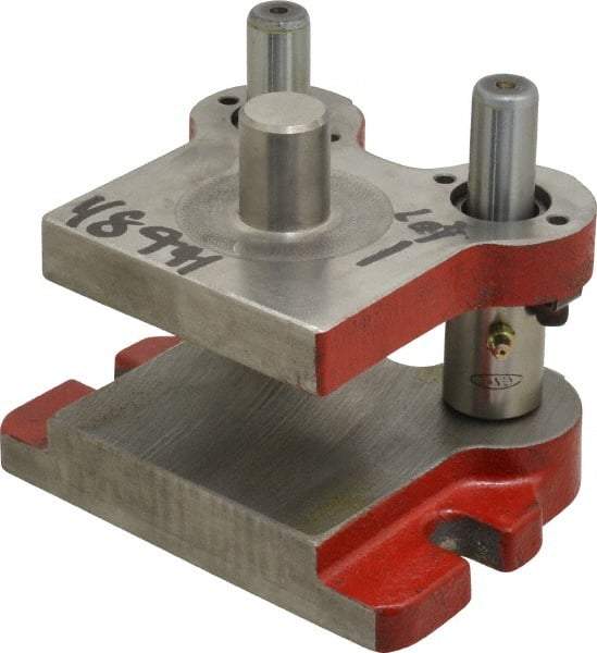 Anchor Danly - 5" Guide Post Length, 1" Die Holder Thickness, 5" Radius, Kick Press Semi Steel Die Set - 6" Overall Width x 4-11/16" Overall Depth - Caliber Tooling