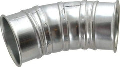 Made in USA - 5" ID Galvanized Duct 45° Elbow - 7.86" Long, 22 Gage - Caliber Tooling