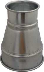 Made in USA - 6-4" ID Galvanized Duct Reducer - 8" Long, 22 Gage - Caliber Tooling