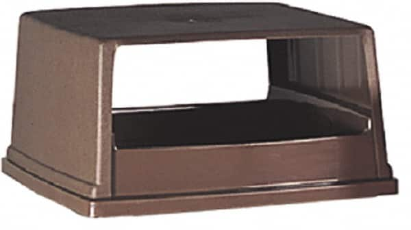 Rubbermaid - Rectangle Lid for Use with 56 Gal Rectangular Trash Cans - Brown, Polyethylene, For Glutton Trash Cans - Caliber Tooling