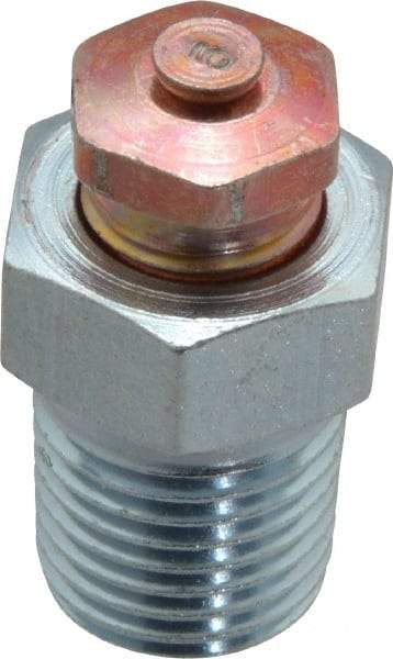 LDI Industries - 1/4-18 Thread, 1 to 5 psi Relief Pressure, Steel, Relief Vent - 1-1/8" High, 15.75mm Hex Flats Diam - Caliber Tooling