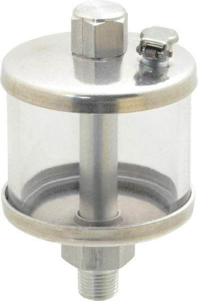 LDI Industries - 1 Outlet, Polymer Bowl, 40.7 mL No Flow Control Oil Reservoir - 1/8 NPTF Outlet, 1-3/4" Diam x 2-15/16" High, 60°C Max - Caliber Tooling