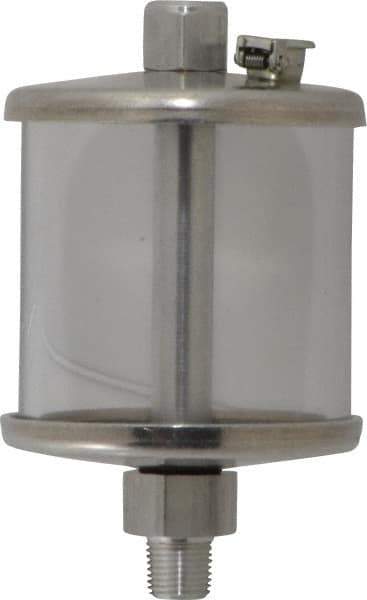 LDI Industries - 1 Outlet, Polymer Bowl, 73.9 mL No Flow Control Oil Reservoir - 1/8 NPTF Outlet, 2" Diam x 3-1/2" High, 60°C Max - Caliber Tooling