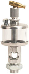 LDI Industries - 1 Outlet, Polymer Bowl, 147.9 mL Manual-Adjustable Oil Reservoir - 9/16-18 UNF Outlet, 2-1/2" Diam x 6-3/8" High, 71.11°C Max - Caliber Tooling