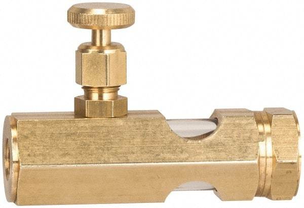 LDI Industries - 1/2 Outlet Thread, 1/2 Inlet Thread, Brass, Straight Valve, Oil Reservoir Needle Valve - 1 Outlet, MNPTF Inlet Thread, MNPTF Outlet Thread - Caliber Tooling