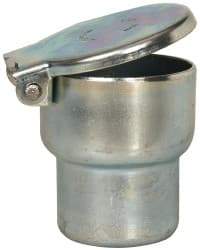 Gits - Steel, Zinc Plated, Shoulder Drive One Piece, Straight Oil Hole Cover - 1.253-1.255" Drive Diam, 1-1/4" Drive-In Hole Diam, 13/16" Drive Length, 1-11/16" Overall Height - Caliber Tooling