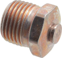 Alemite - 1/8 Thread, 45 to 80 psi Relief Pressure, Steel, Zinc Plated, Relief Vent - 7/16" Hex Flats Diam - Caliber Tooling