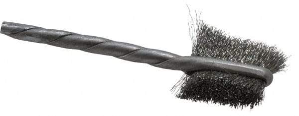 Osborn - 5/8" Diam Flat Steel Tube Brush - 0.003" Filament Diam, 5/8" Brush Length, 2-1/4" OAL, 1/8" Diam Shank - Caliber Tooling