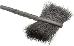 Osborn - 1-1/4" Diam Flat Steel Tube Brush - 0.005" Filament Diam, 5/8" Brush Length, 2-1/4" OAL, 1/8" Diam Shank - Caliber Tooling