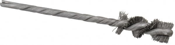 Osborn - 3/8" Diam Helical Steel Tube Brush - 0.008" Filament Diam, 1" Brush Length, 3-1/2" OAL, 1/8" Diam Shank - Caliber Tooling
