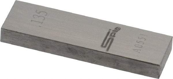 SPI - 0.135" Rectangular Steel Gage Block - Accuracy Grade 0, Includes NIST Traceability Certification - Caliber Tooling