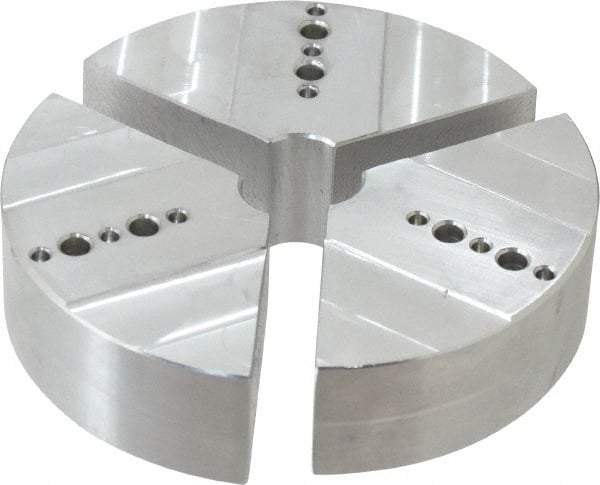 Northfield - 4" & Up Chuck Capacity, Northfield Air Style Attachment, Round Soft Lathe Chuck Jaw - 3 Jaws, Aluminum, 3.92" Wide x 1" High - Caliber Tooling