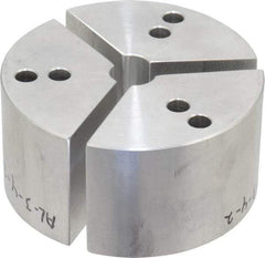 Northfield - 4" & Up Chuck Capacity, Northfield Air Style Attachment, Round Soft Lathe Chuck Jaw - 3 Jaws, Aluminum, 3.92" Wide x 2" High - Caliber Tooling