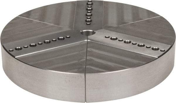 Northfield - 6" & Up Chuck Capacity, Northfield Air Style Attachment, Round Soft Lathe Chuck Jaw - 3 Jaws, Aluminum, 5.92" Wide x 1" High - Caliber Tooling