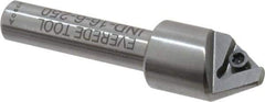 Everede Tool - 60° Included Angle, 0.588" Max Cut Diam, 5/8" Body Diam, 3/8" Shank Diam, 2-1/2" OAL, Indexable Countersink - 1 Triangle Insert, TPGH 215 Insert Style, Series IND - Caliber Tooling