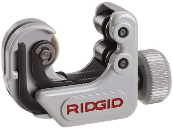 Ridgid - 1/4" to 1-1/8" Pipe Capacity, Mini Tube Cutter - Cuts Copper, Aluminum, Brass, 2-1/4" OAL - Caliber Tooling