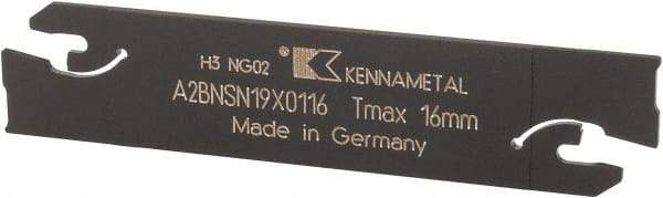 Kennametal - 3/4" Blade Height, 0.0709" Blade Width, 3.3858" OAL, Neutral Cut, Double End Indexable Cut-Off Blade - 16mm Max Depth of Cut, A2BNSN Blade, A2 Cut-Off Series - Caliber Tooling