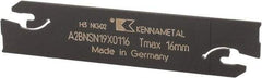 Kennametal - 3/4" Blade Height, 0.0709" Blade Width, 3.3858" OAL, Neutral Cut, Double End Indexable Cut-Off Blade - 16mm Max Depth of Cut, A2BNSN Blade, A2 Cut-Off Series - Caliber Tooling