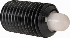 Gibraltar - M16 x 2.0, 28.5mm Thread Length, 8mm Plunger Projection, Steel Threaded Spring Plunger - 7.87mm Max Plunger Diam, 1.59 Kg Init End Force, 11.79 Kg Final End Force - Caliber Tooling