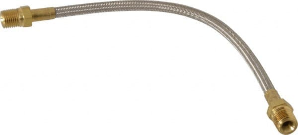 Made in USA - 12" OAL, 1/4" ID, 3,000 Max psi, Flexible Metal Hose Assembly - Caliber Tooling