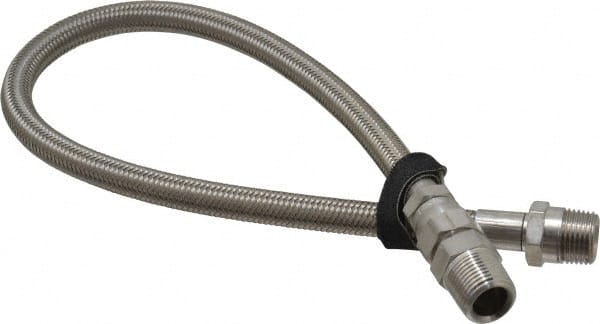 Made in USA - 24" OAL, 1/2" ID, 1,500 Max psi, Flexible Metal Hose Assembly - Caliber Tooling